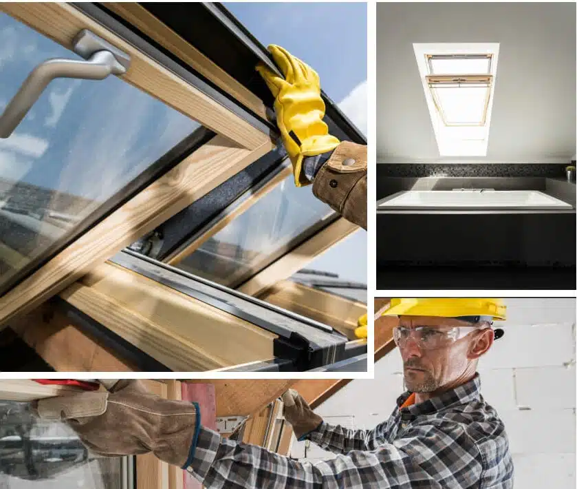 Photo représentant des fenêtres de toit et son installation